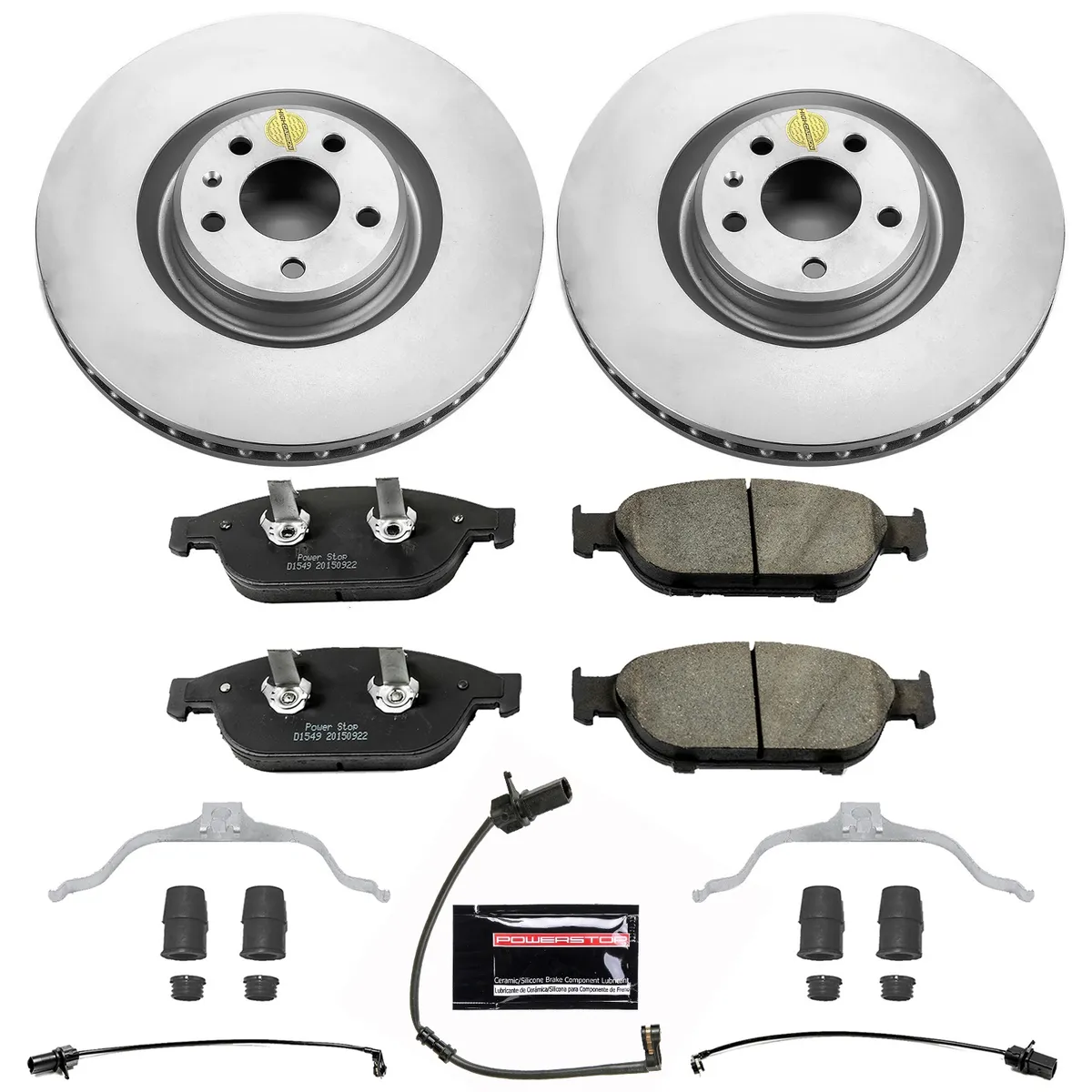 Z23 Sport Geomet Coated Rotor Kit For European Vehicles: Genuine Geomet Fully Coated Rotors; Carbon-Fiber Ceramic Pads W/Hardware; Pad Sensors product image