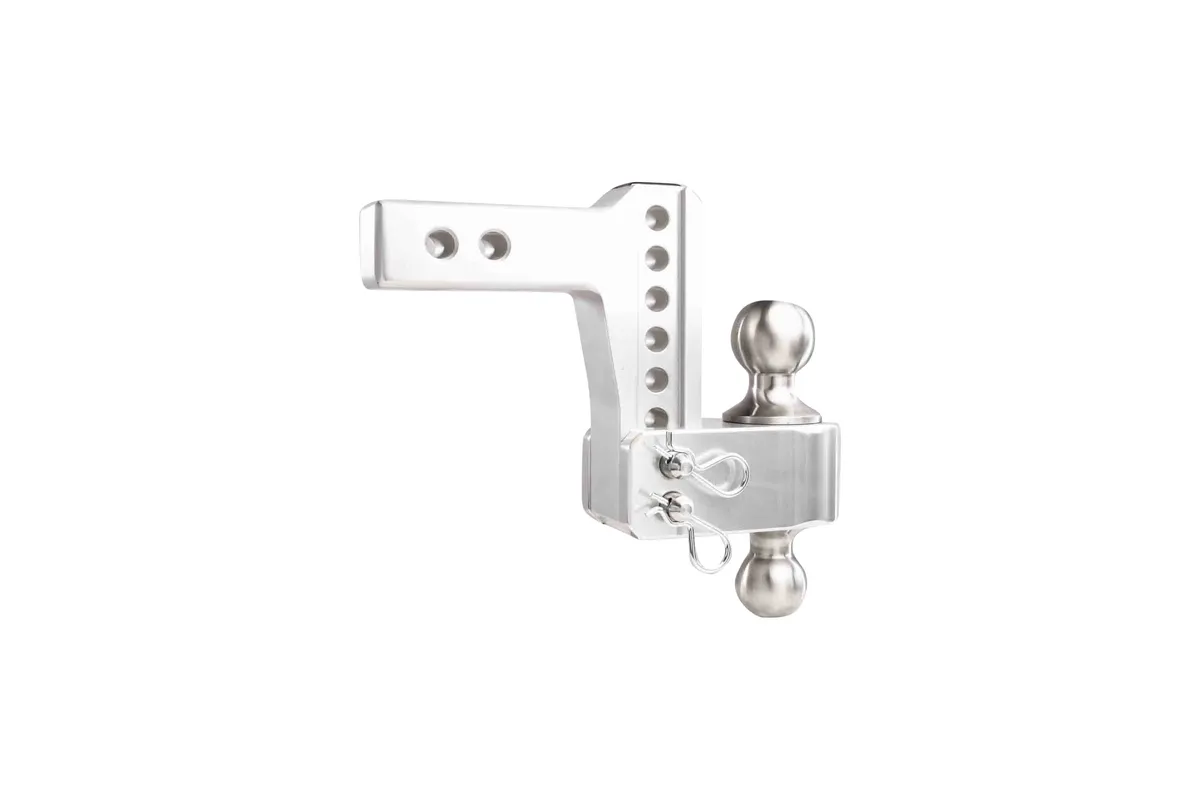 2.0" Aluminum Medium Duty 4" Drop/Rise Hitch w/ Stainless Steel Dual Ball product image