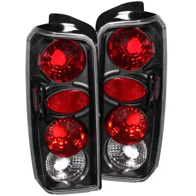 ANZO USA Tail Light Assembly; Clear Lens; Black Housing; Pair;