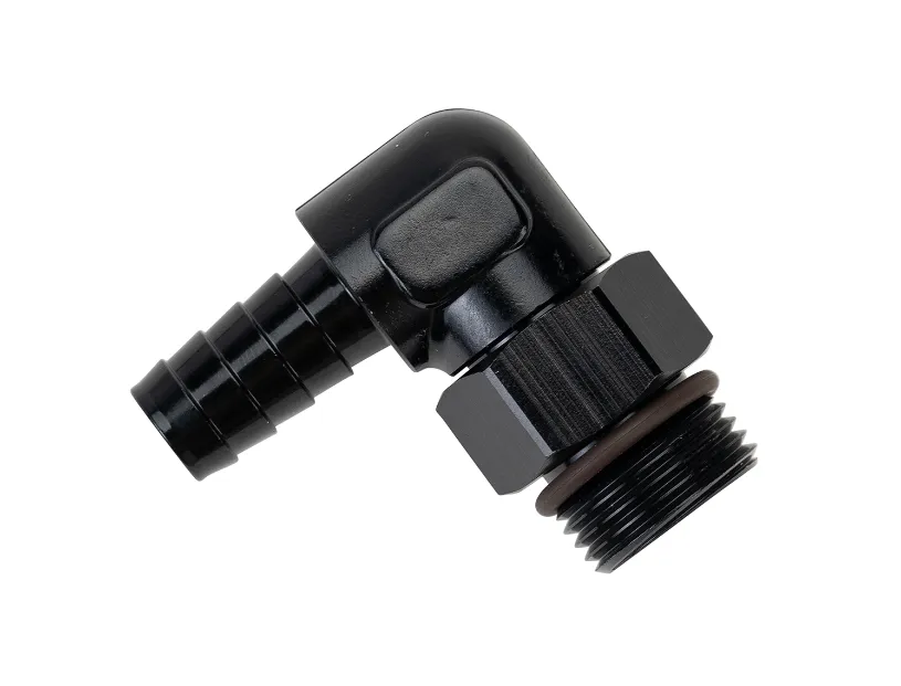 Aluminum Swivel Fitting 90° 7/8-14 UNF x 1/2 Barb product image