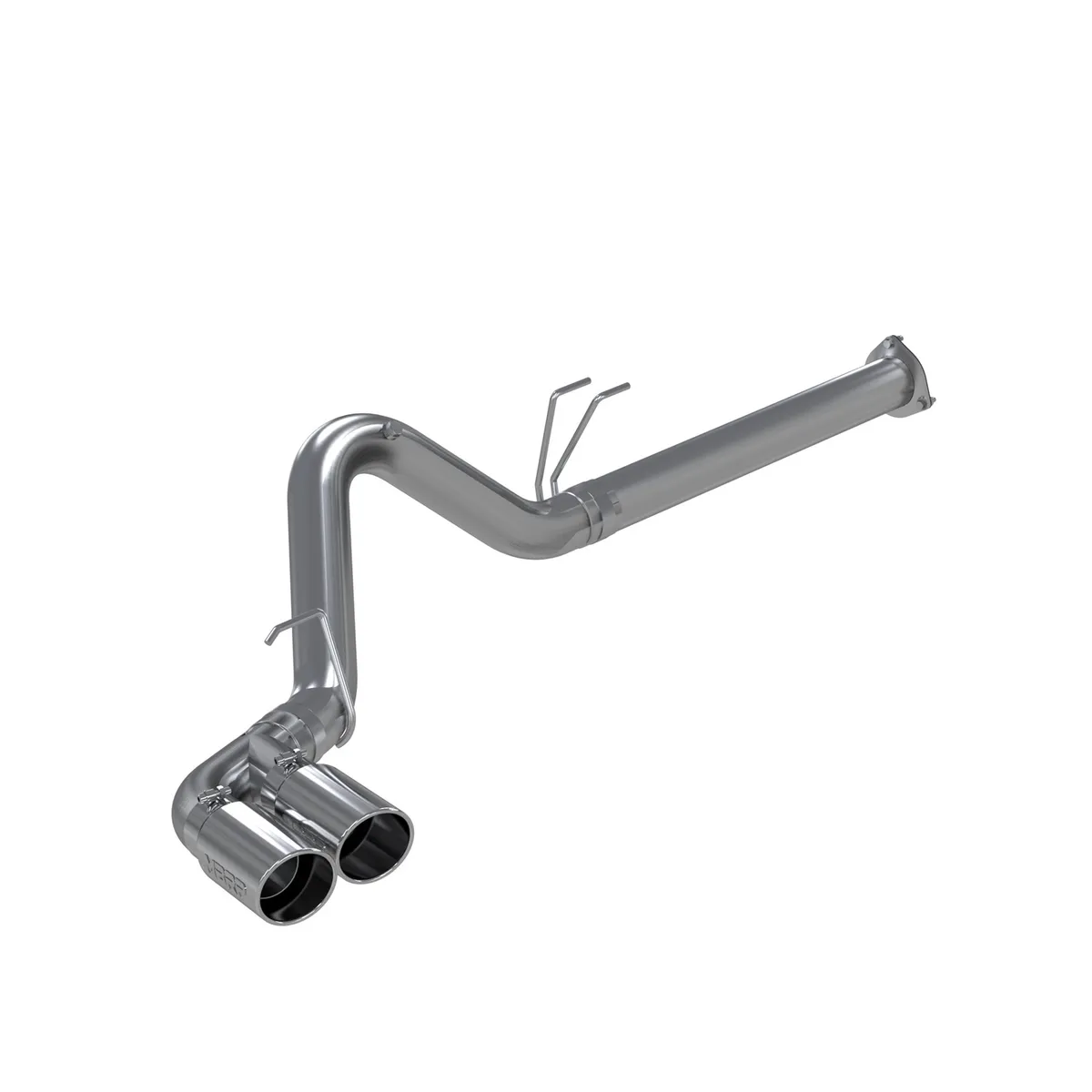 Armor Plus Filter Back Exhaust System; 4 in.; Incl. Ext. Pipe/Over Axle Pipe/Dual Outlet Tailpipe/Hardware/5 in. OD Tips; Dual Outlet Single Side Exit; T409 Stainless Steel; product image