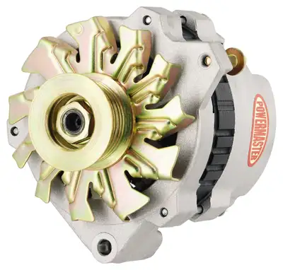 Power Master Alternator; CS130; Offset Right; Rear Battery Post; 140 Amp; 95 Idle; 6 Groove Pulley; Natural;