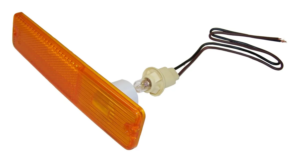 Crown Automotive Jeep Replacement 994020K Amber Side Marker Kit w/ Clear Bulb & Wiring for 72-86 CJs 74-91 SJ, J-Series product image