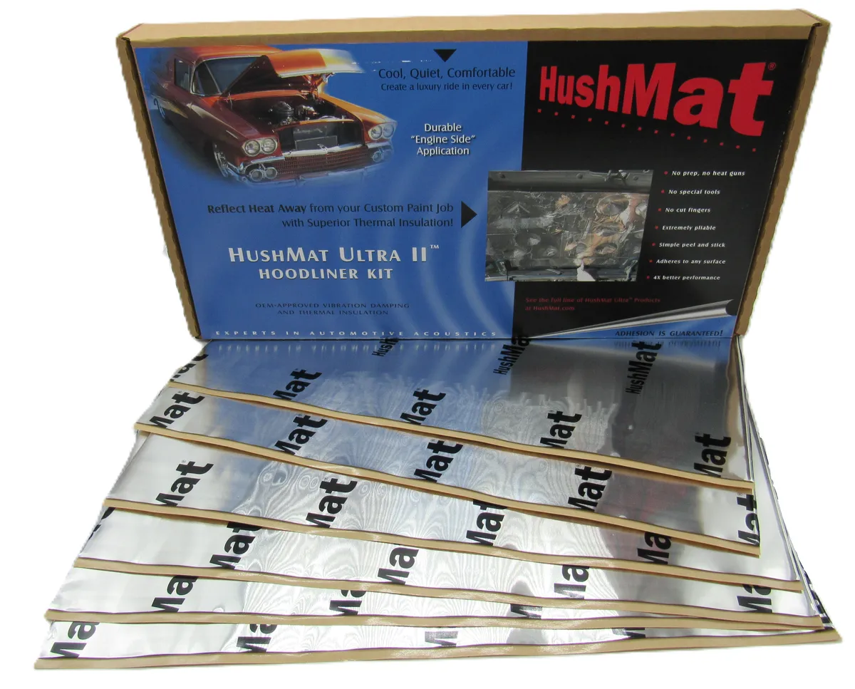 Hushmat Universal Hood Insulator Kit 6 12in X 23in Engine Side Insulating Pads product image