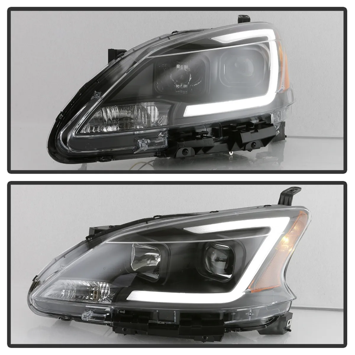 1315 Sentra Halogen Models Only DRL LED Light Bar Projector Headlights Black product image