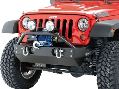 Rock Hard 4X4 Rock Hard 4x4 Patriot Series Aluminum Grille Width Front Bumper w/ Fog Light Cutouts - JK