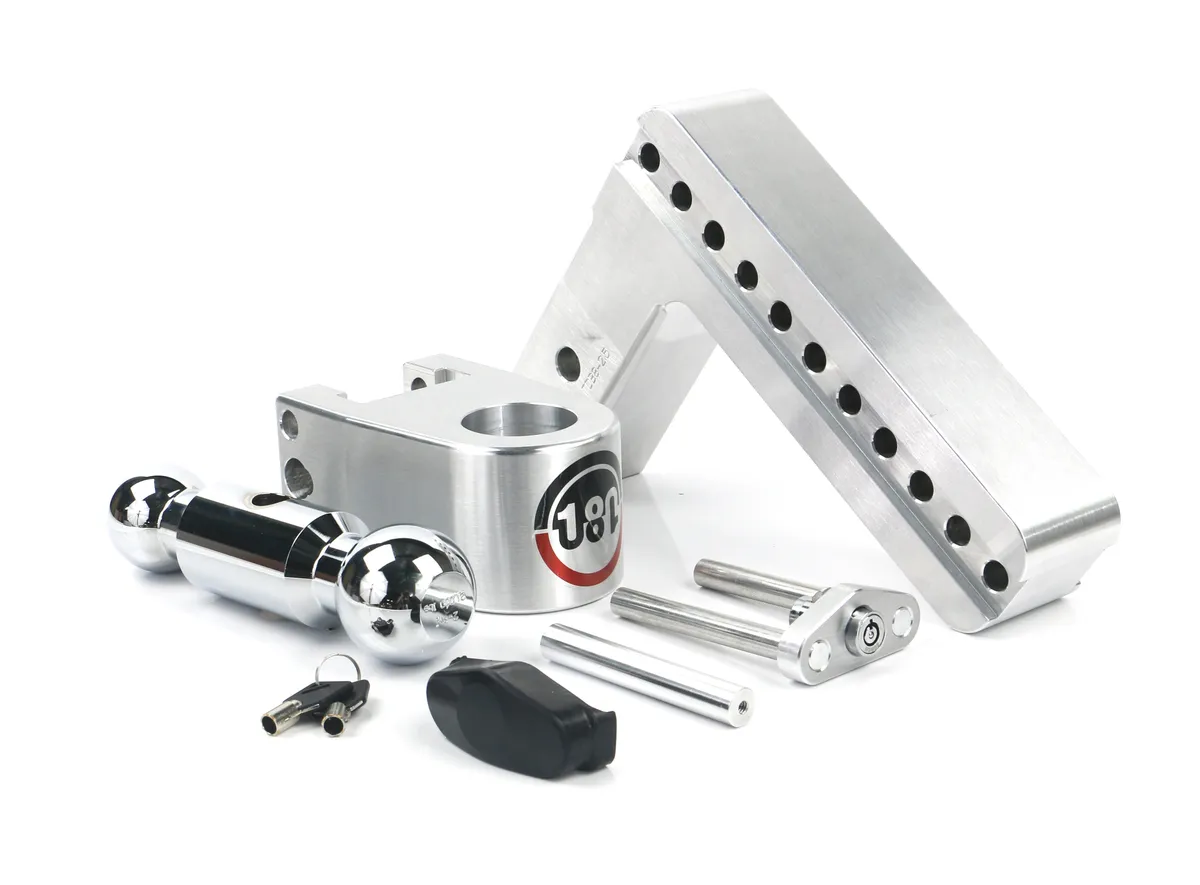 180 Turnover Ball 8 Drop Hitch w/ 2.5 Shank & Chrome Plated 2 & 25/16 Ball W/W503 product image
