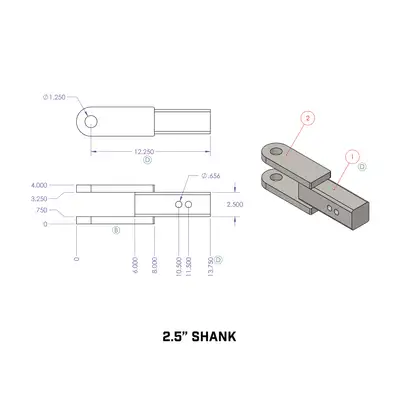 GEN-Y Hitch Hammer Strap 25in Shank 2K TW 21K Towing
