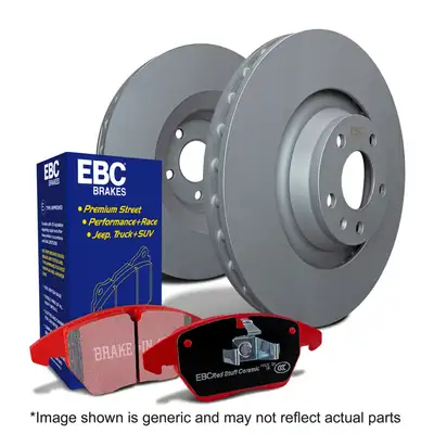 EBC Brakes S12 Kits Redstuff and RK Rotors; Front; FMSI Pad No. D1694; Vented; 5 Bolt Holes; 295mm Dia.; 51mm Height; 28mm Thick;