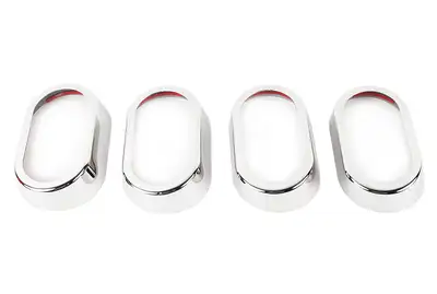 Kentrol Jeep JK Interior Door Handle Bezels 4 Pieces 07-10 Wrangler JK Polished Silver Kentrol