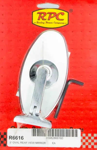 Racing Power Company Chrome Steel Oval 5in Interior Mirror