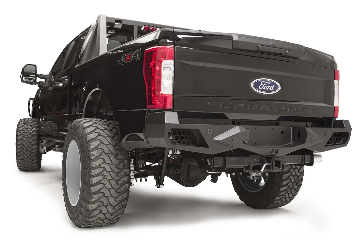 Vengeance Rear Bumper; 2 Stage Black Powder Coated; w/Sensors; product image
