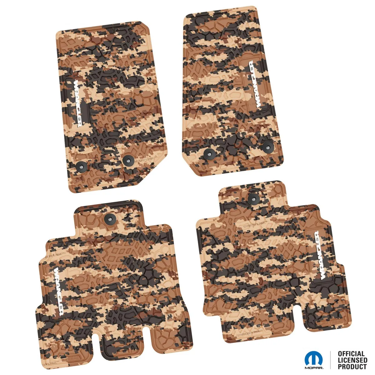 14-18 Jeep JKU 4 Dr Front and Rear -Tire Tread/Scorched Earth Scene w/ Wrangler Insert - Black w/ Red Insert product image