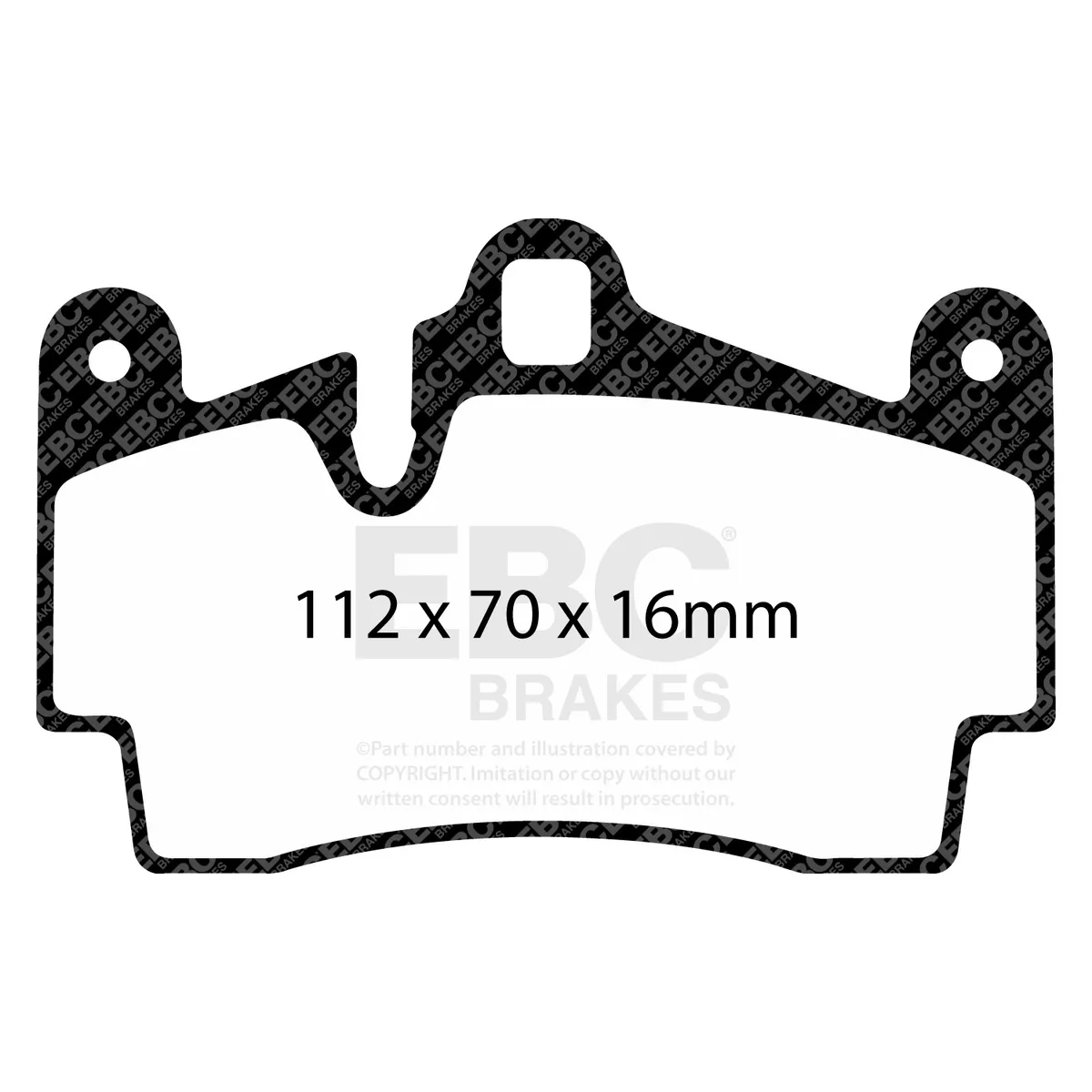 Truck/SUV Extra Duty Brake Pads; FMSI Pad No. D978; Vented; 358mm Dia.; 74mm Height; 28mm Thick; 85mm Center Hole Dia.; Pad Dimensions: 112 x 70 x 16mm; product image