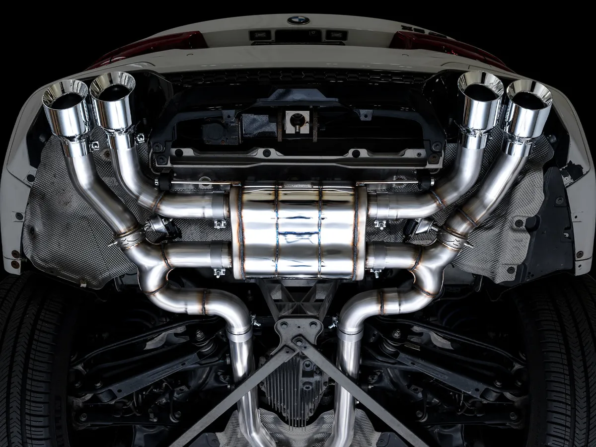 AWE Valved SwitchPath Axleback Exhaust for BMW F97 X3 M / F98 X4 M - Diamond Black Tips - 3025-43301 product image