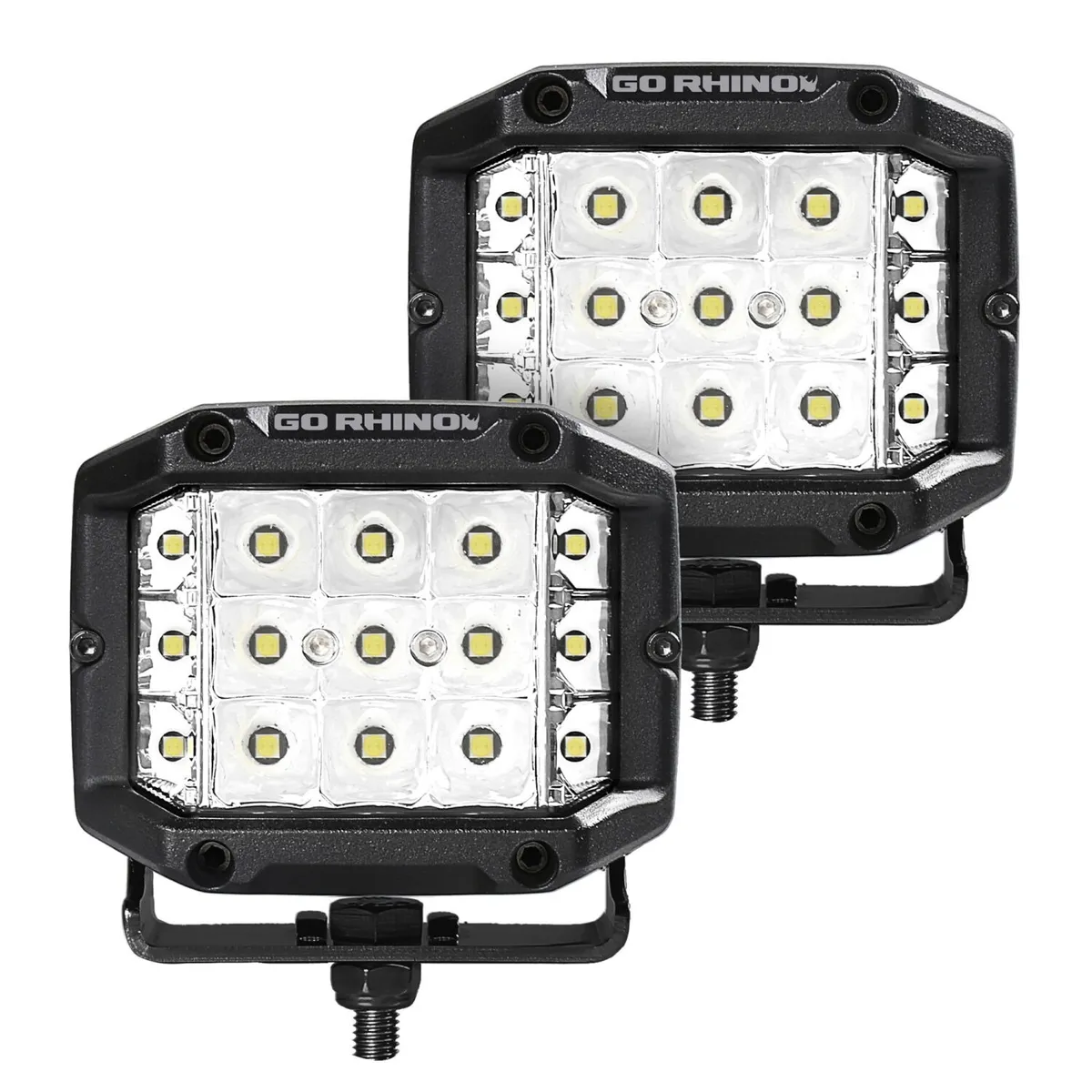 go Rhino 750300323scs Bright Series - Sideline 4x3 LED Spot Lights, Pair product image
