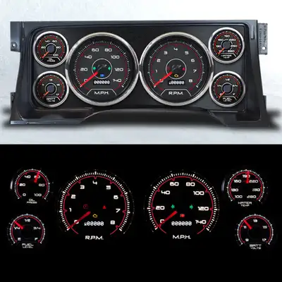 New Vintage USA Gauge Kit GM Truck 95-98 CFR Red