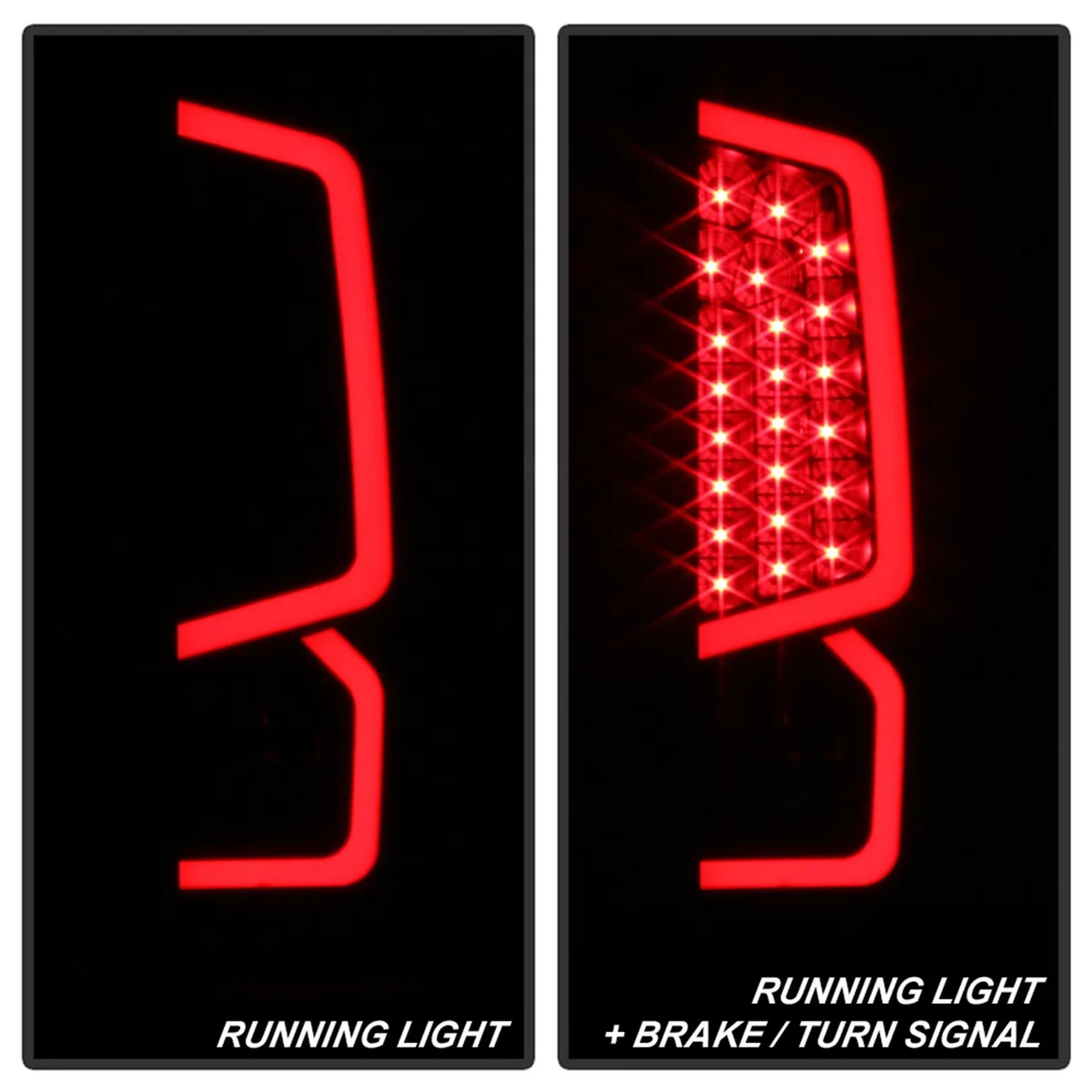 XTune Light Bar LED Tail Lights; Black Smoked; product image