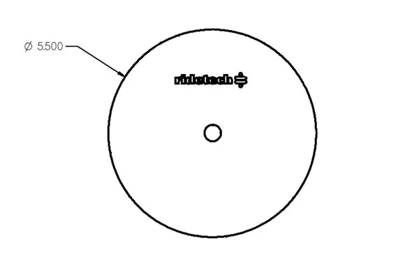 Ridetech 90000070 Air spring patten plate, centered, 1/8 thick x 5.5 O.D. Powder coated black. product image