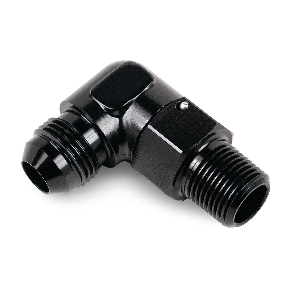 Aluminum Swivel Fitting 90° 1/2 NPT x -8AN Male product image