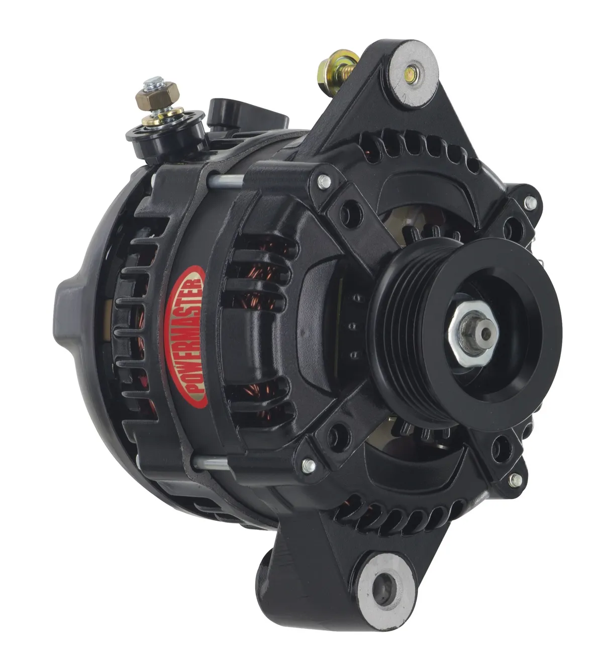 Alternator; GM; 175 Amp; 1 Wire Hair Pin Style; 6.61 In. Straight Mount; 10DN; 10si; 12si; CS130; 6 Groove; 175Top/145 Idle; Black; product image
