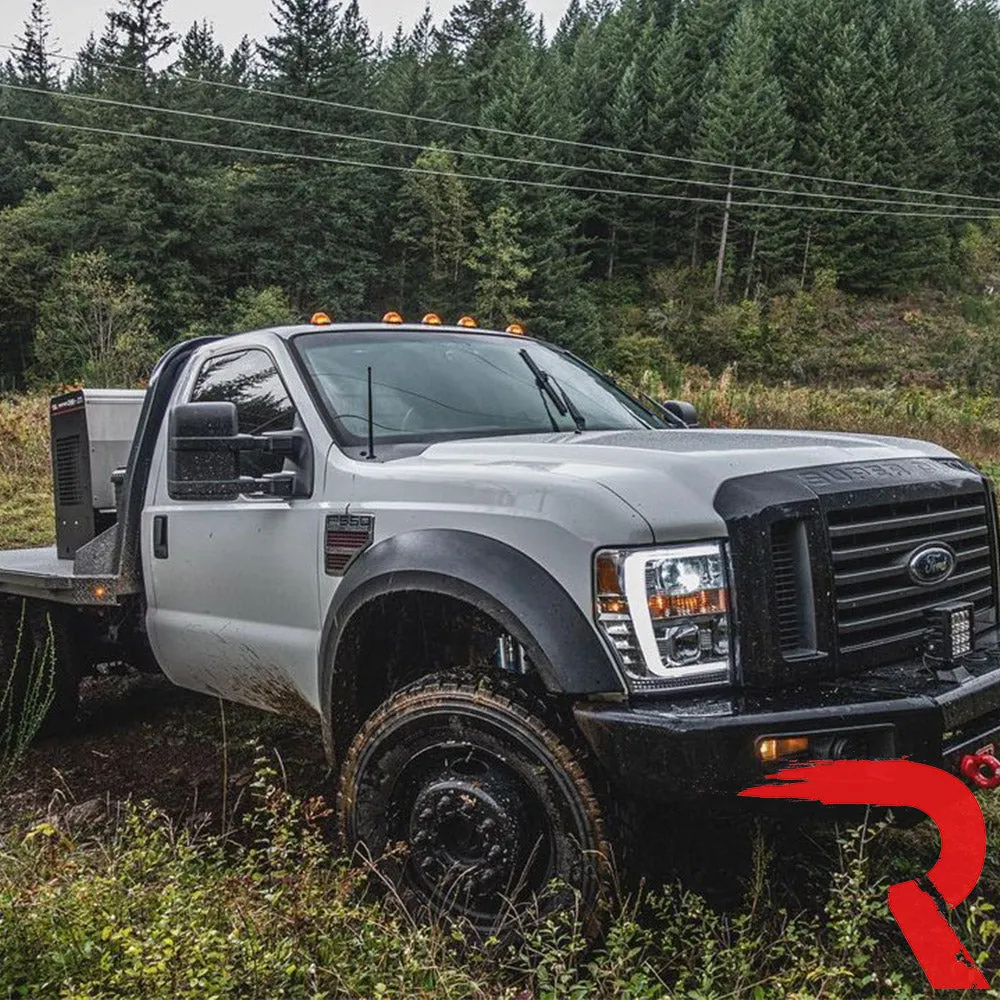 Ford Superduty 08-10 F250f350f450f550 Projector Headlights w Ultra High Power Smooth Oled Halos And DRL - Smoked b product image