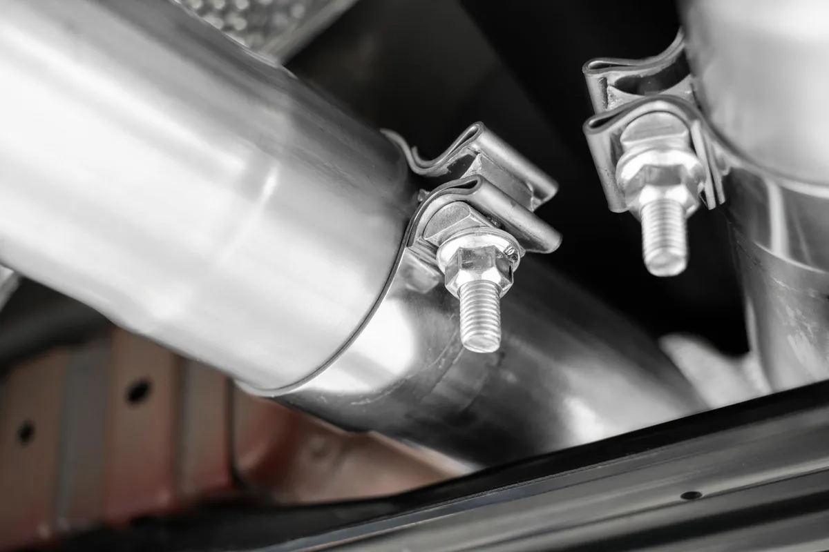 Armor Pro Cat Back Exhaust System; Fits w/Active Exhaust Valve; 3 in.; T304 Stainless Steel; Dual Rear; Race Profile; Dual 5 in. Carbon Fiber Tips; product image