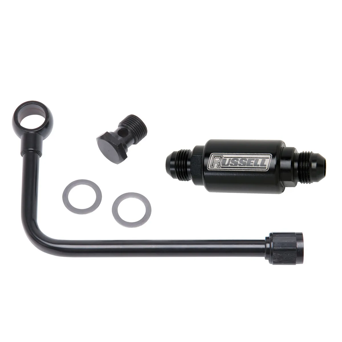 Fuel Line Kit, For Performer and Thunder Series carburetors Single Feed, With Filter, -6 AN Male Inlet, Black product image