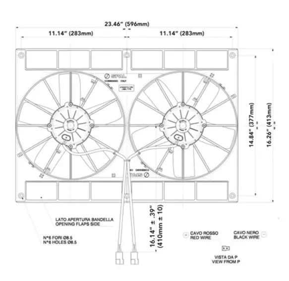 SPAL® Dual 11.00" Inch Electric Fan Puller Style High Performance 2720 CFM 5 Paddle Style blades product image
