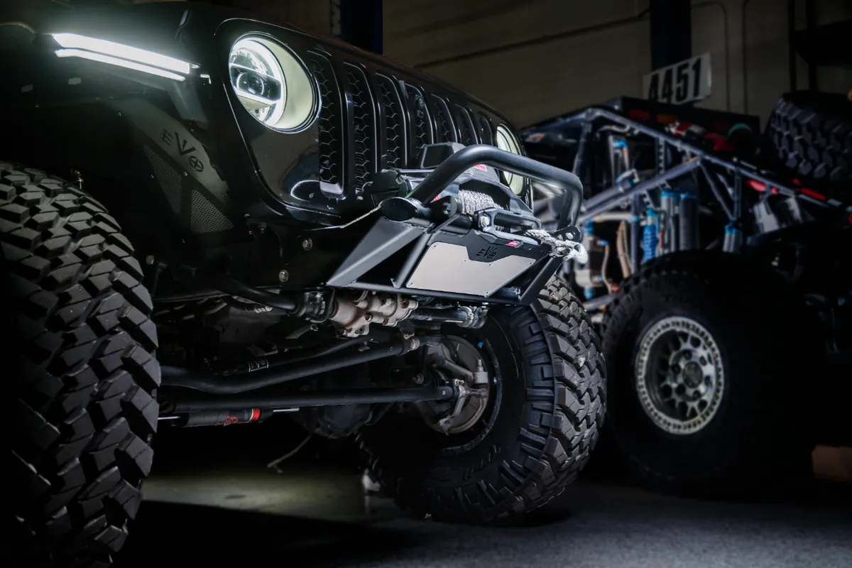 EVO Manufacturing KSPEC Pre Runner Front Winch Tube Bumper - Raw - JT/JL/JK product image