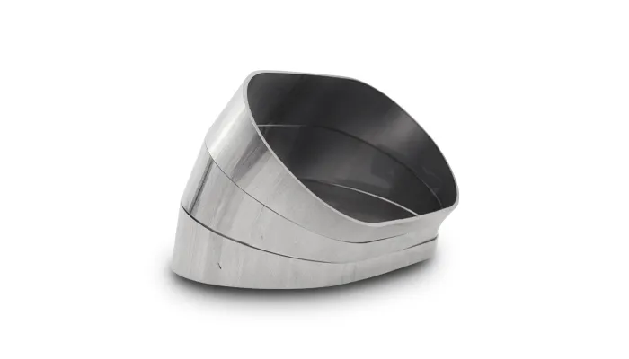 Stainless Steel Pie Cuts; 3 in. Nominal Tube Size; 59.3mm Centerline Radius; Vetical Plane; 15 Deg. Bend Angle; 3 Pack; 304 Stainless Steel; Oval; product image