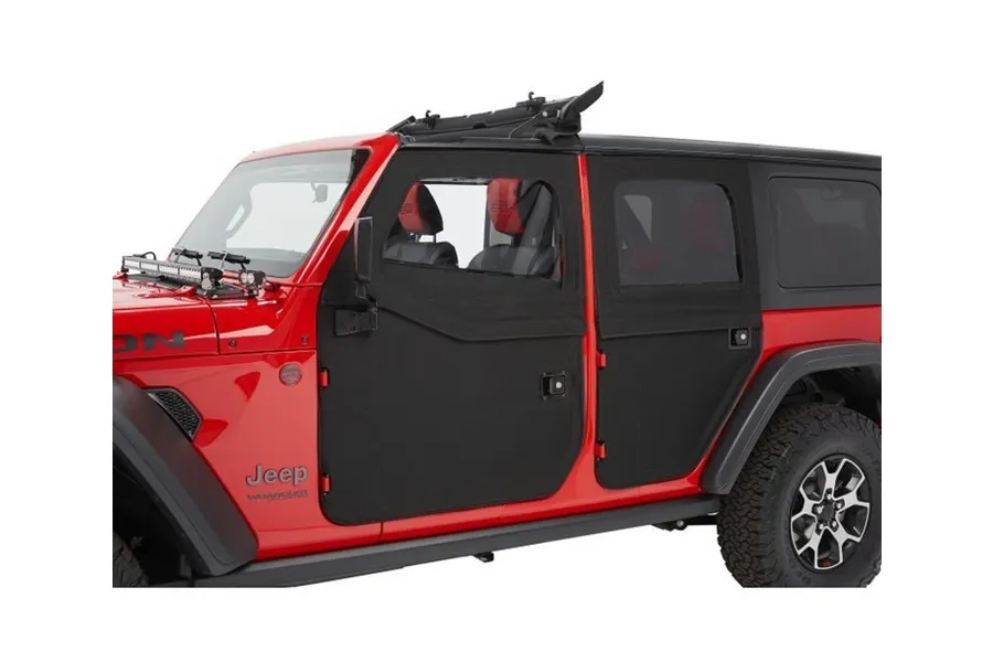 Bestop Full Fabric Doors Jeep '20-26 Gladiator '18-26 Wrangler JL Front Black Twill Bestop