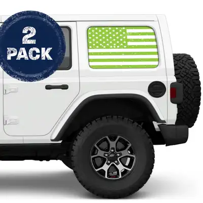 Under The Sun Inserts Distressed White & Green Side Windows Printed Vinyl Decal