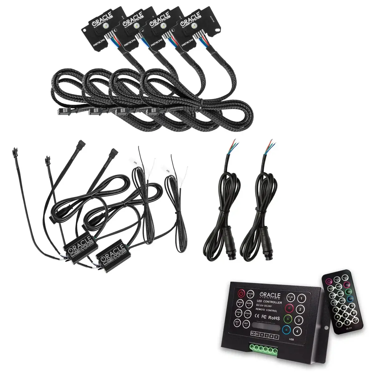1346-330 - Jeep Wrangler JL/Gladiator JT ColorSHIFT RGB+W Headlight DRL Kit - w/RF Cont. product image