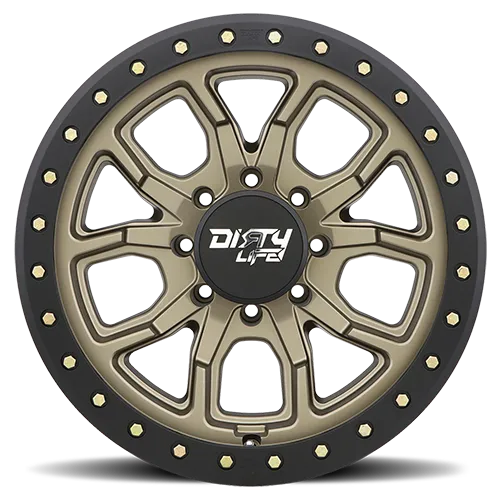 Dirty Life DT-1 9303 Series Beadlock Wheel, 17X9 8x6.5 -12mm - Satin Gold product image
