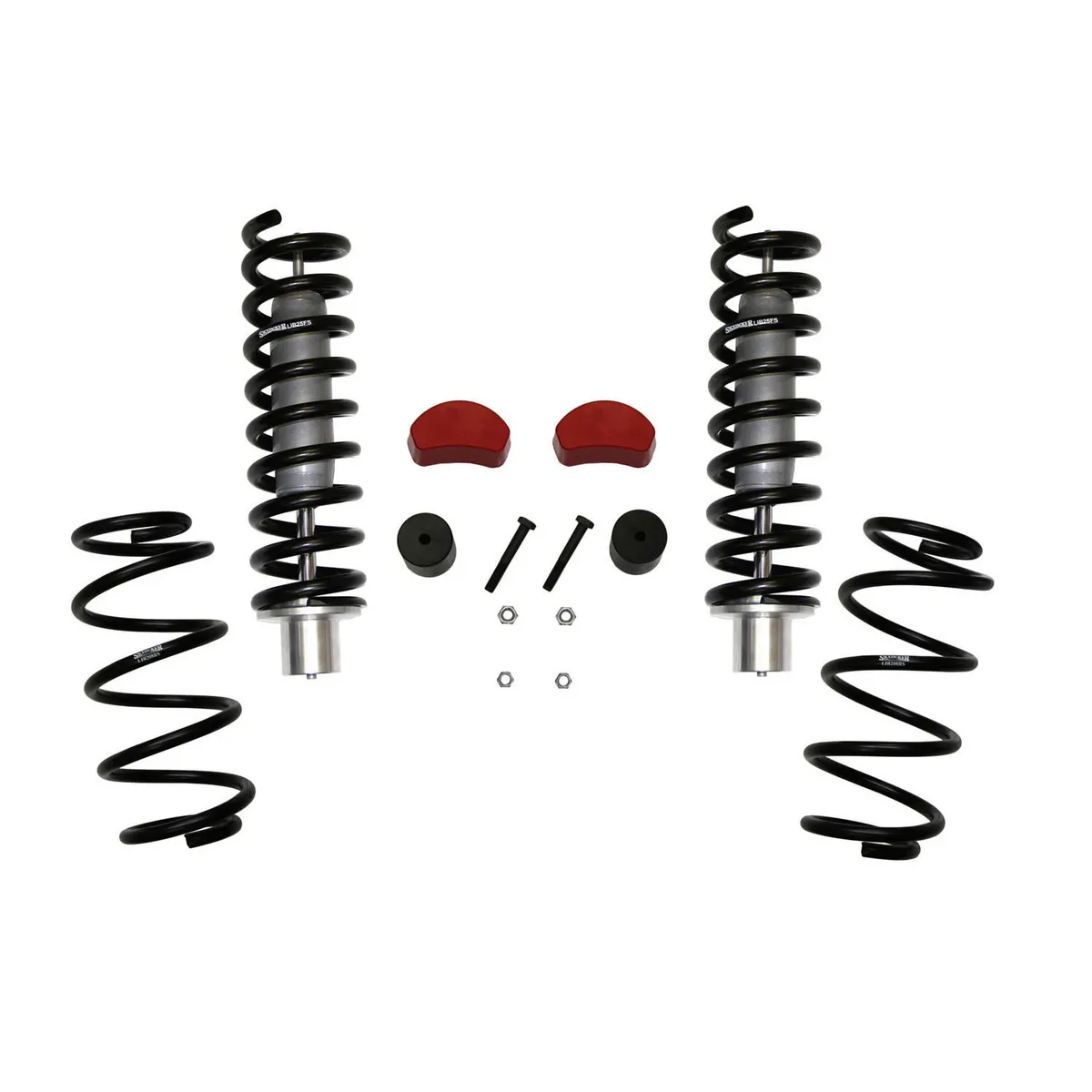 Skyjacker Lift Kit 2.5-3 Inch Lift 07-11 Dodge Nitro 08-12 Jeep Liberty Includes Front Struts Front Strut Coil Springs Rear Coil Springs Front Poly Bump Stops Rear Bump Stop Spacers Skyjacker