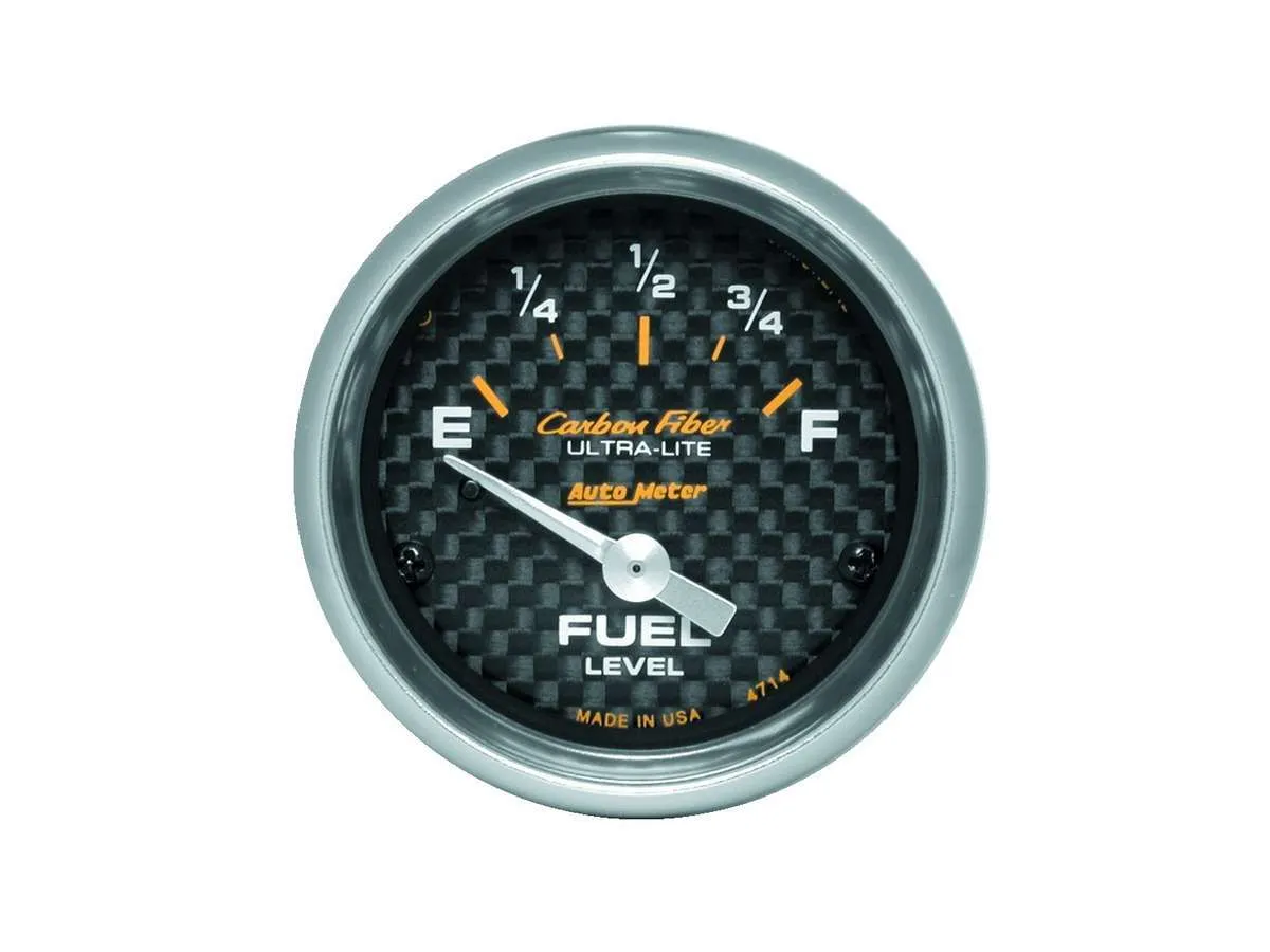 AutoMeter Gauge, Fuel Level, 2 1/16", 0OE to 90OF, Elec, Carbon Fiber