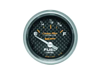AutoMeter Gauge, Fuel Level, 2 1/16", 0OE to 90OF, Elec, Carbon Fiber