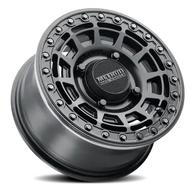 Method Race Wheels Aluminum Wheels 15x7 MR415 Beadlock UTV Bolt Pattern 4 On 156 Offset 38 Lip Size 0 Matte Black MB Gloss Black Ring Method
