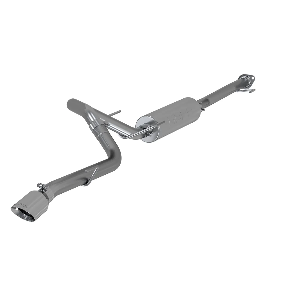 Armor Lite Cat Back Exhaust System; 2.5 in.; Incl. Ext. Pipe/Muffler/Over Axle Pipes/Tailpipe/Hardware/4 in. OD Tip; Single Side Exit; Aluminized; product image