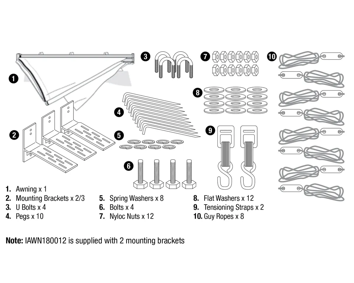 Deltawing 270degree 6.5ft Freestanding Awning For Right Side With LED Lights Waterproof Uv50 Kit product image