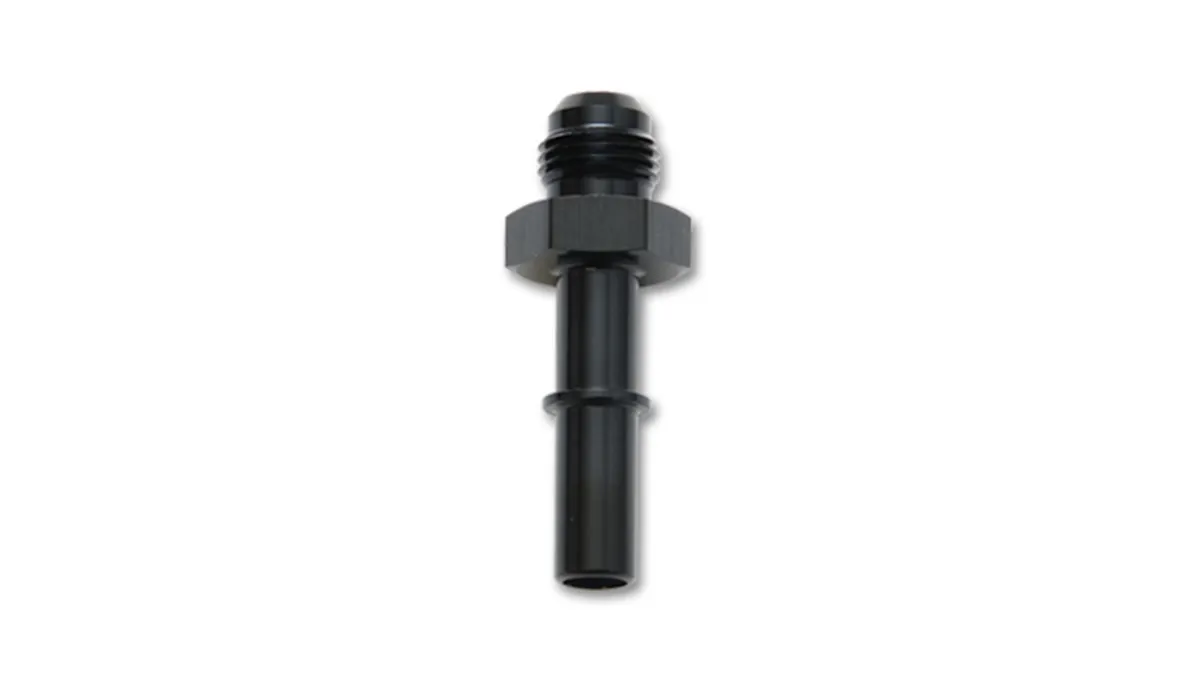 Push-On EFI Adapter Fitting; -6AN; 0.375 in. Hose Size; 6061 Aluminum; Black Anodized; product image
