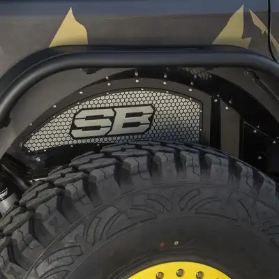 Smittybilt Rear Aluminum Inner Fender Liner Pair - Black (18+ JL/JLU)