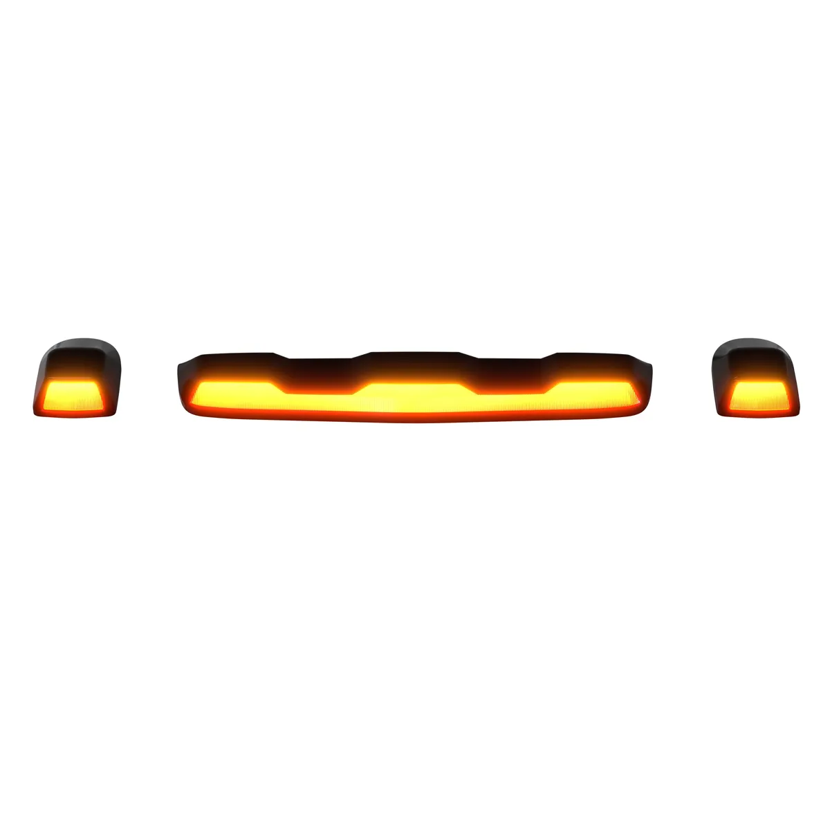 Gmc Chevy 20-23 4th Gen Body Style Heavy-Duty 3-Piece Set Amber Cab Roof Light Lens With 2-Way Forward Rear Facing Amber Ultra High-Power Leds - Includes Complete Wiring Kit For Installation on Truck That Did Not Come With OEM Installed Cab Roof product image