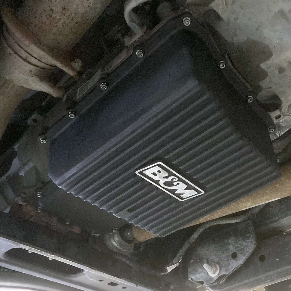 '11-22 Ford F250/F350 B&M HI-TEK Deep Transmission Pan - Black product image