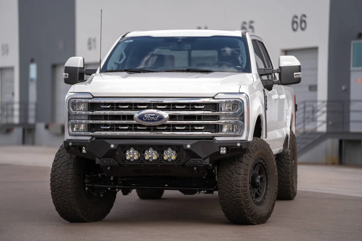 23c F250/F350 Bomber Front Bumper w/ Recessed Mounts For 3 Baja Lp6 Lights product image