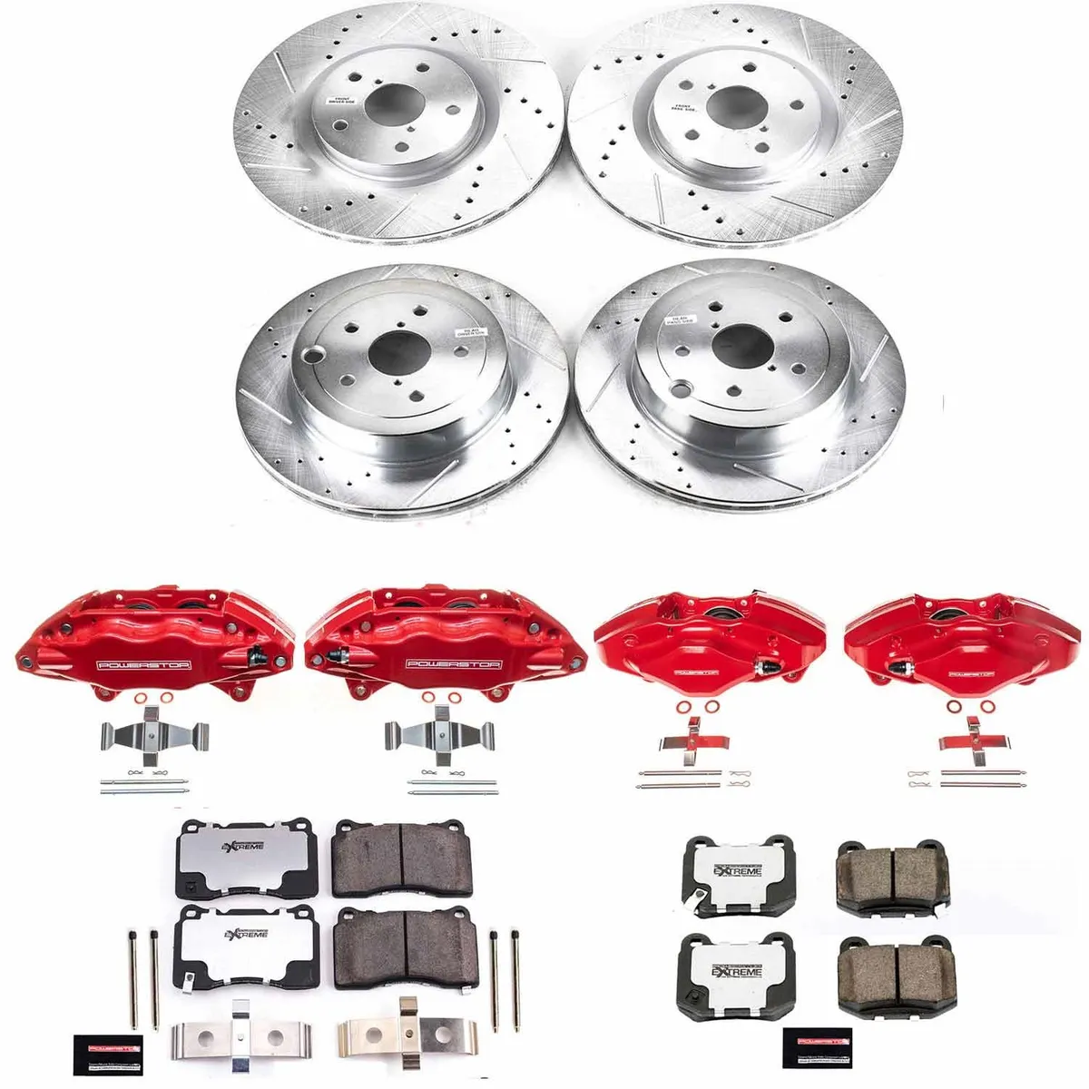 Z26 Street Warrior Upgrade Kit: Drilled/Slotted Rotors; Carbon-Fiber Ceramic Pads; Powder Coated Calipers product image