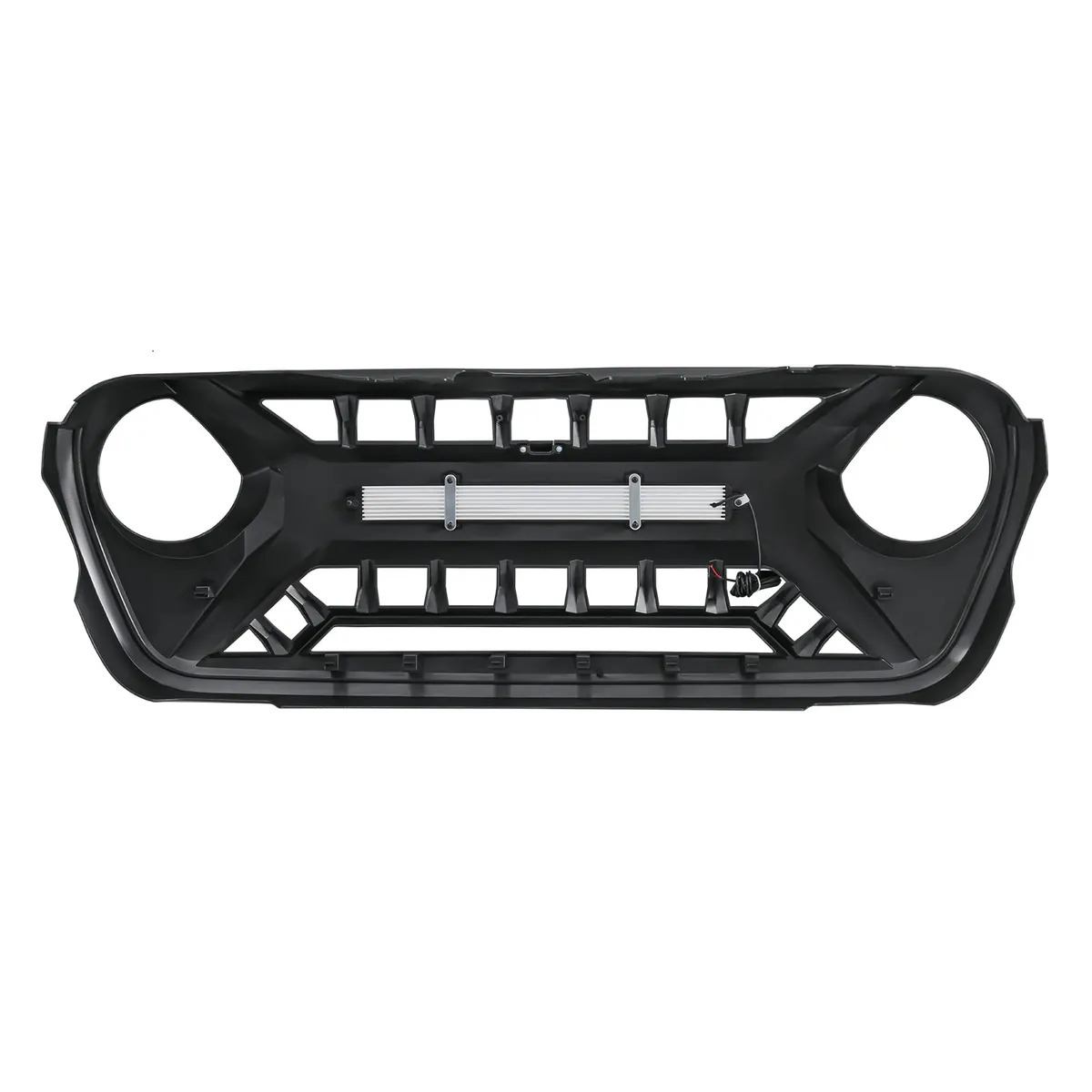 Armor Grille W/ Off-Road Lights - White & Black For 18+ Jeep Wrangler JL & Gladiator JT product image