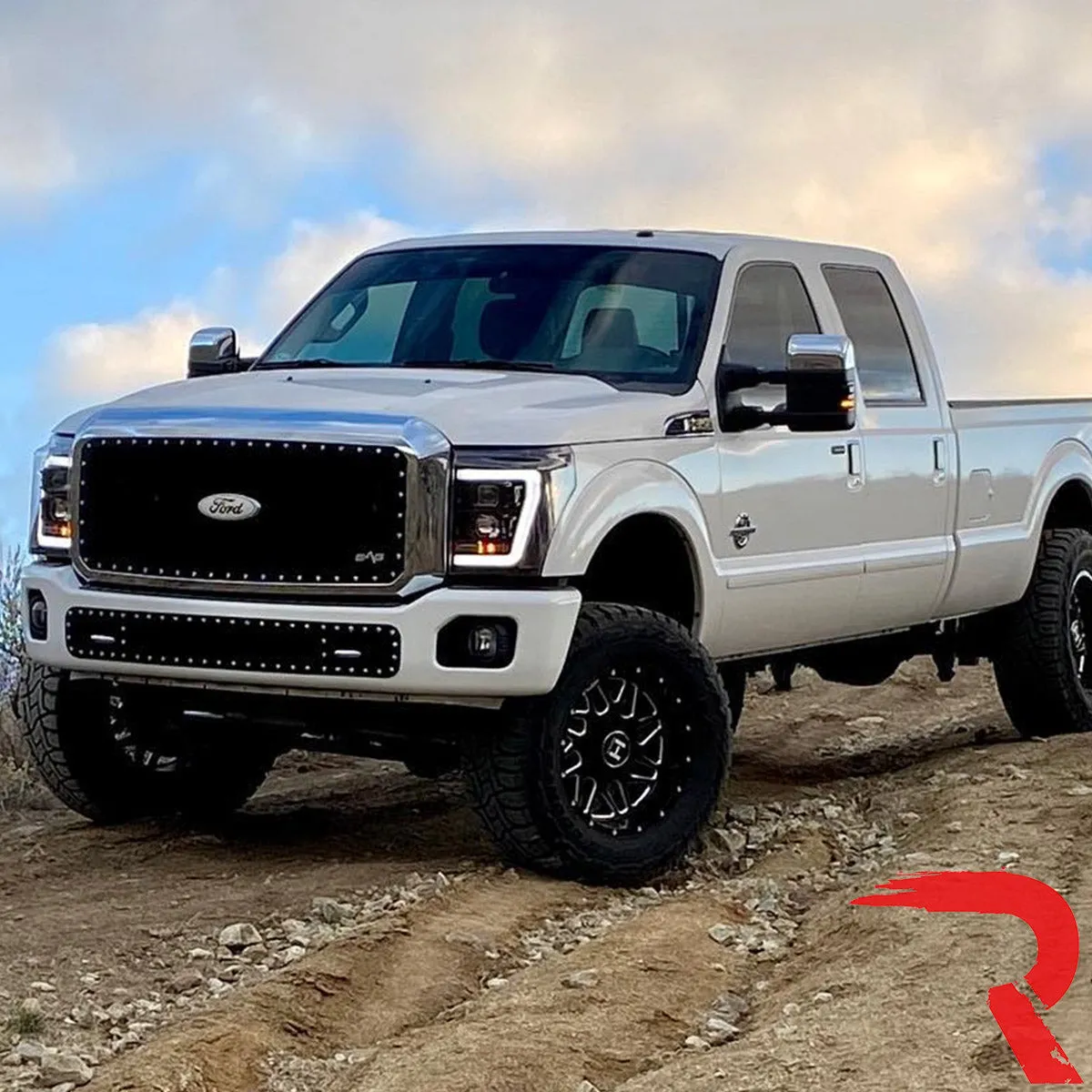Ford Superduty 11-16 F250f350f450f550 Projector Headlights w Ultra High Power Smooth White Oled DRL And High Power a product image