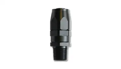 Vibrant Performance Straight Hose End Fitting; -10AN Hose Size; 0.5 in. Male NPT Pipe Thread; 6061 Aluminum; Black Anodized;